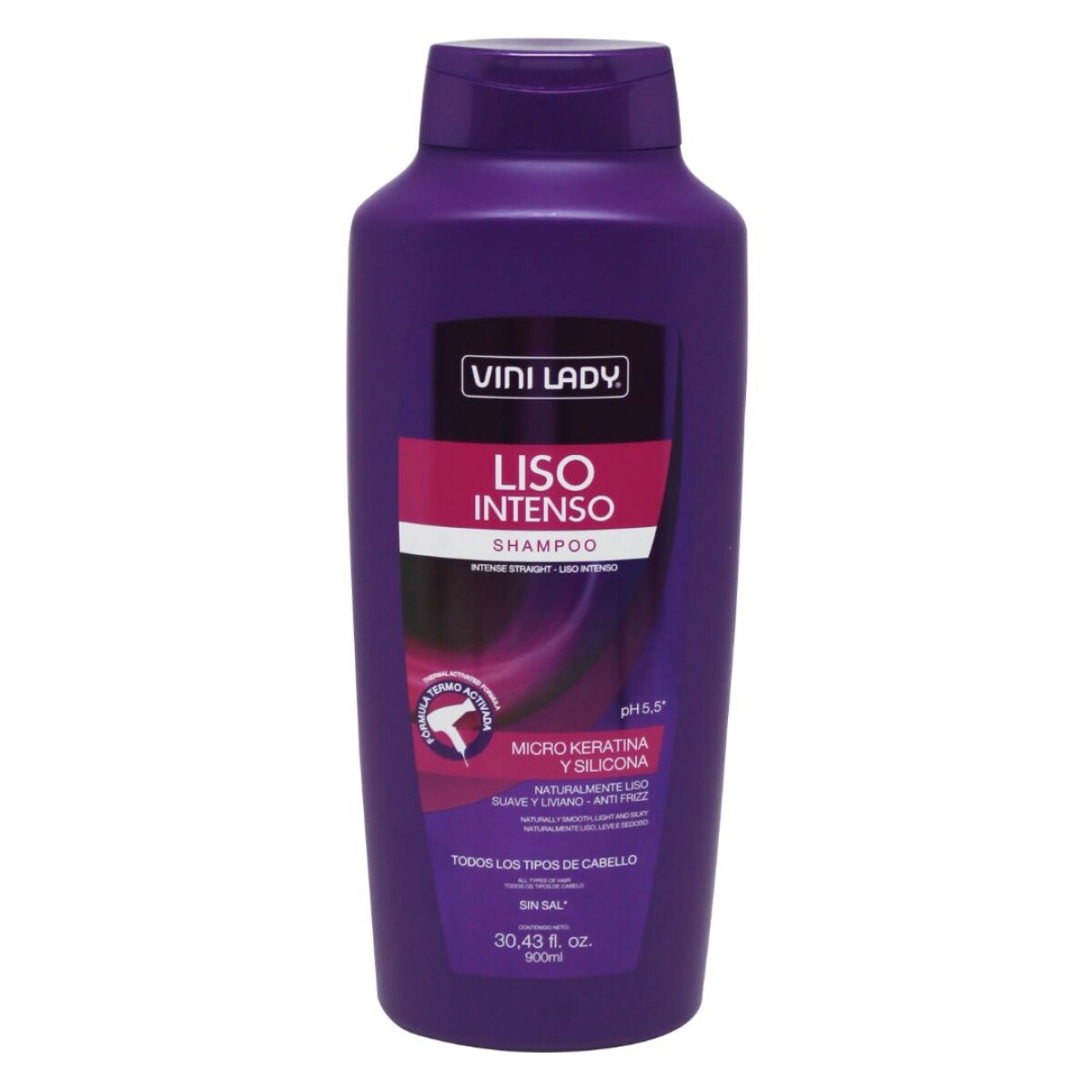 SHAMPOO VINI LADY LISO INTENSO 900 ML 