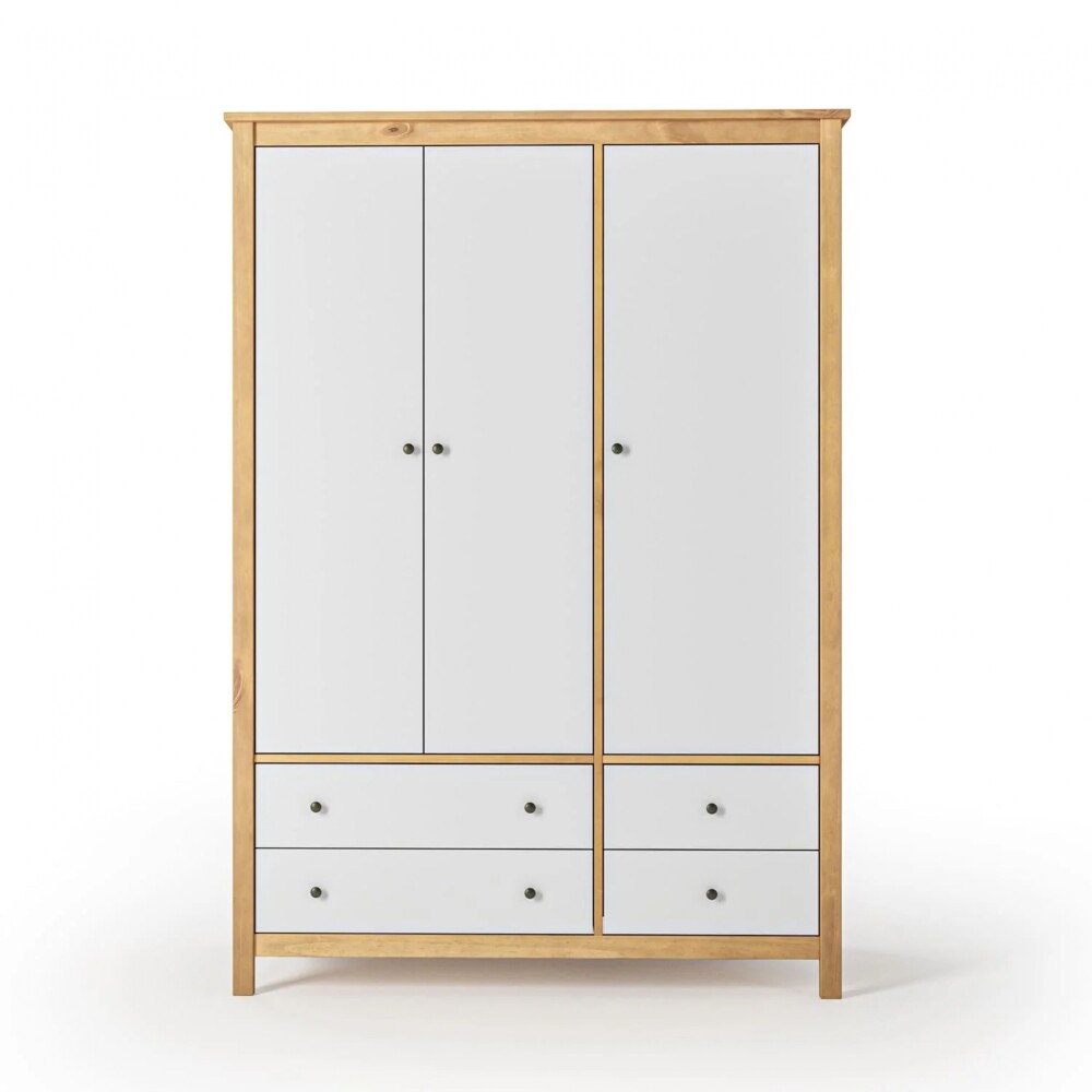 Ropero 3 Puertas 4 Cajones - Mari Blanco