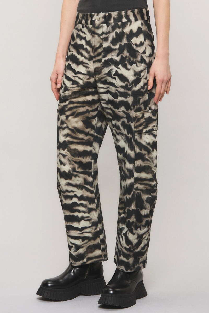 PANTALON SMOKE ZEBRA Negro