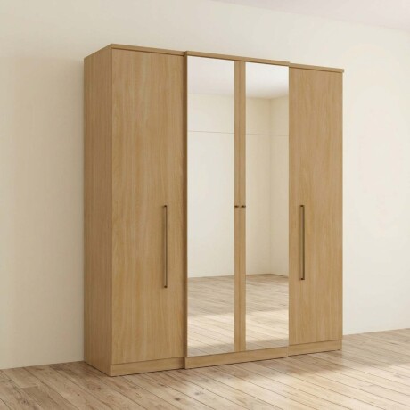 PLACARD ROPERO 4 PUERTAS MDP MARRON SPLENDORE GLASS