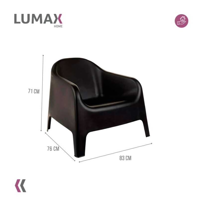 Silla Plastico Skarpo Jardin Liso Negro