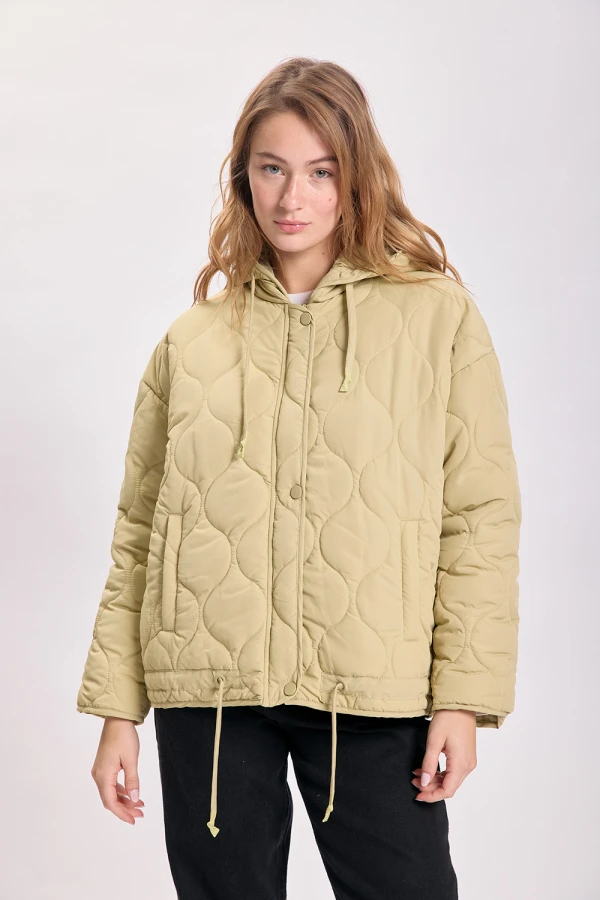 Campera capitoneada Verde