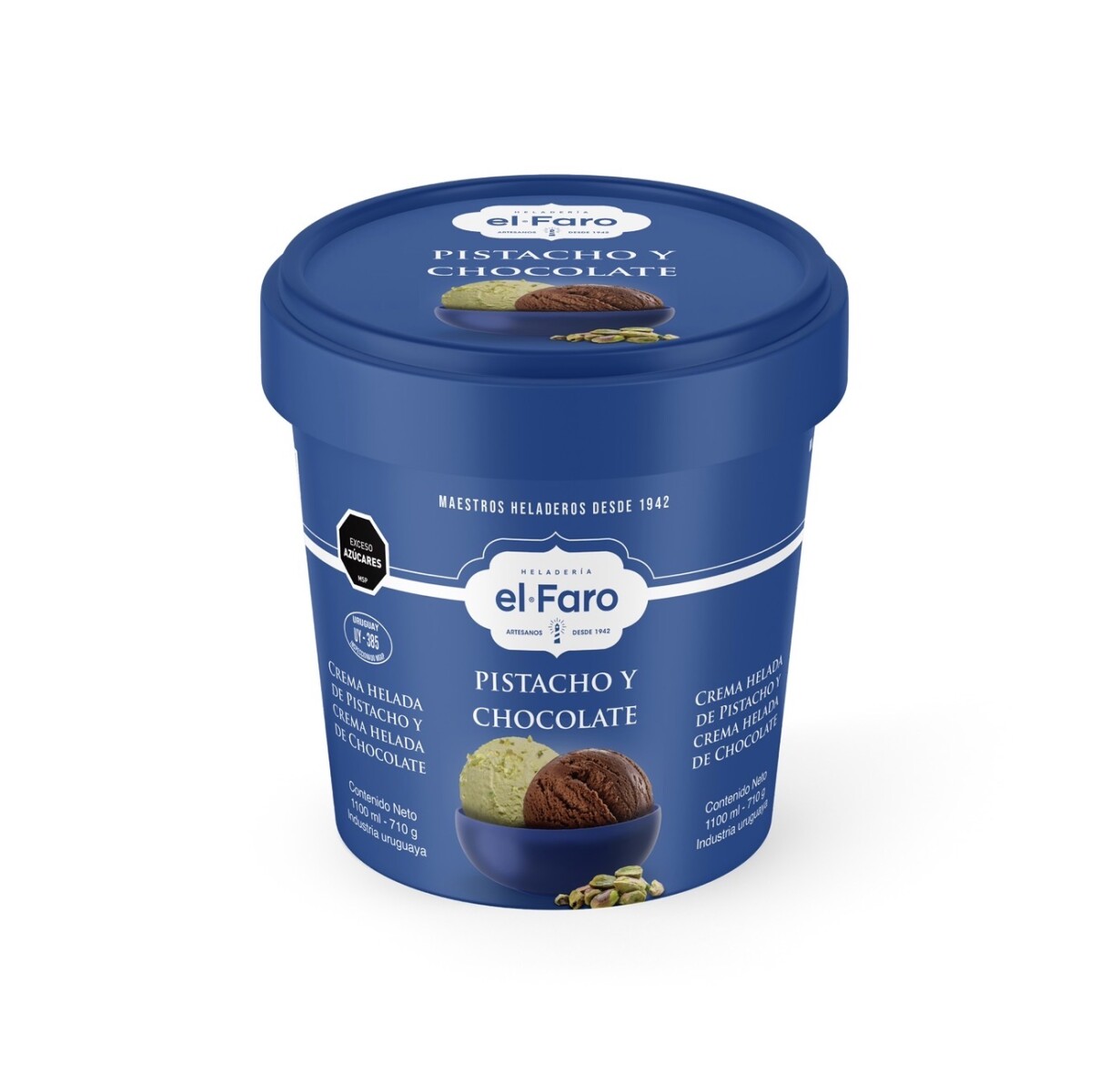 Helado Pistacho y Chocolate El Faro 1,1lts 