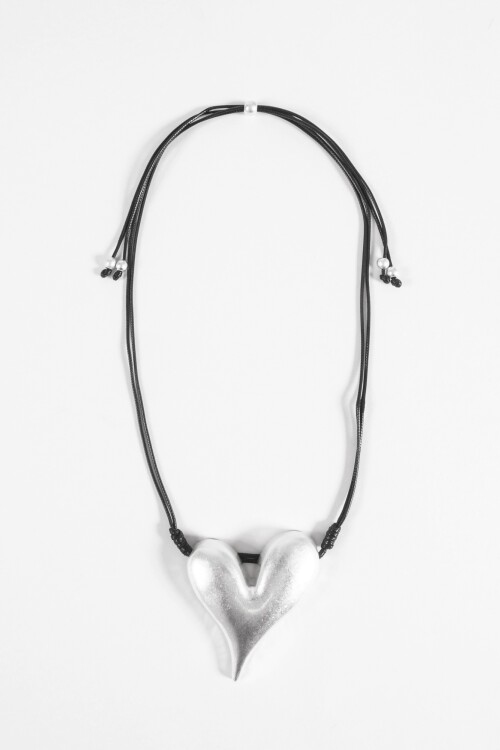 Collar cordón cora antique plateado