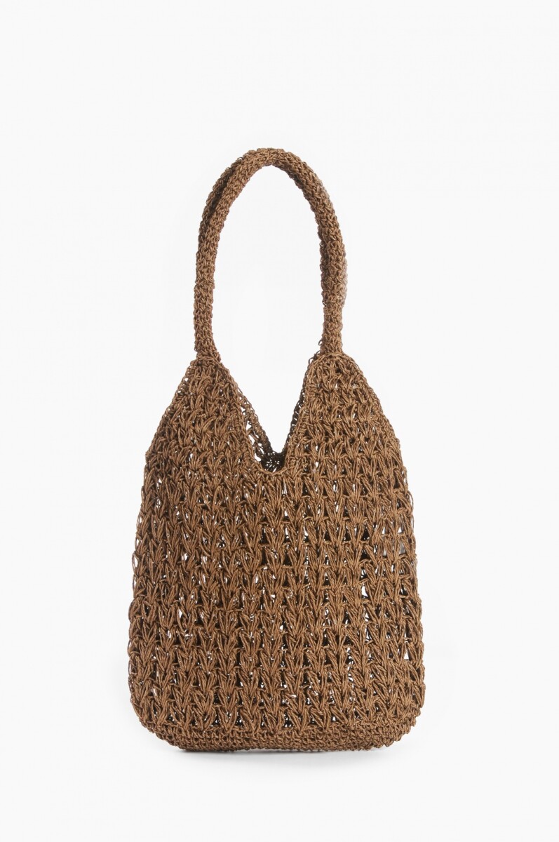 Bolso shopper tejido - chocolate 