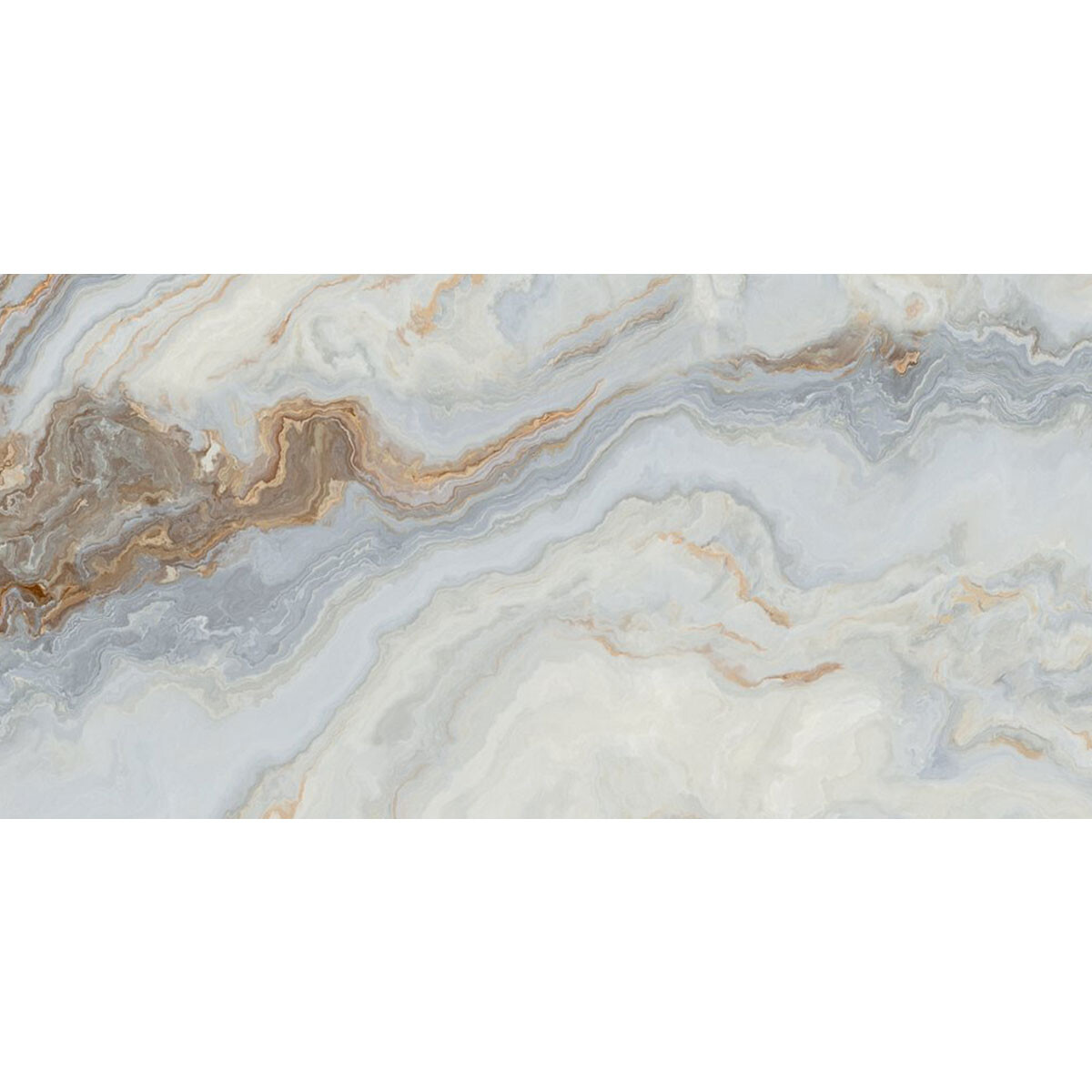 Ceramica Marmolado Brillo Azul Pulido Rectificado 61X116 Cm 