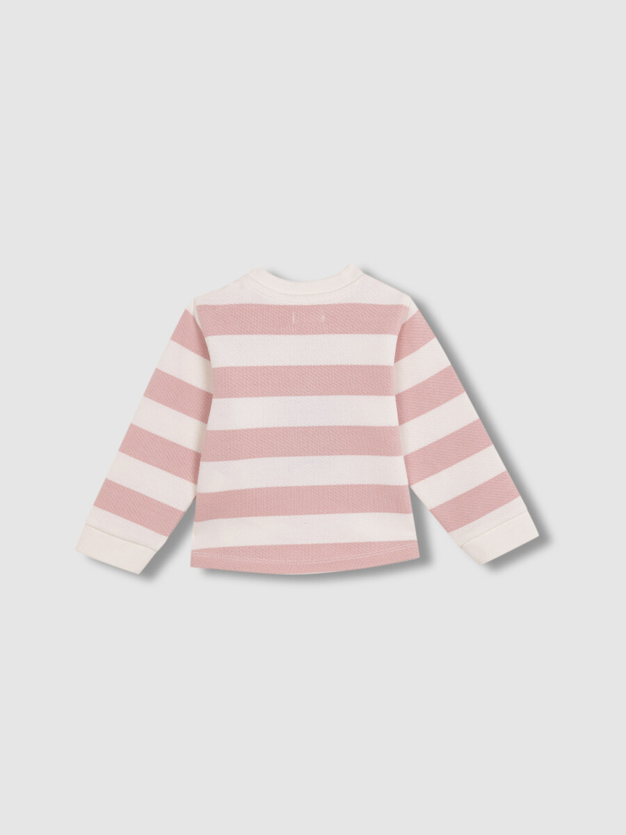 Sudadera De Rayas Con Print Blanco