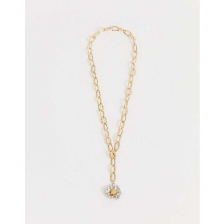 Collar Largo Con Margarita Combinacion Bicolor