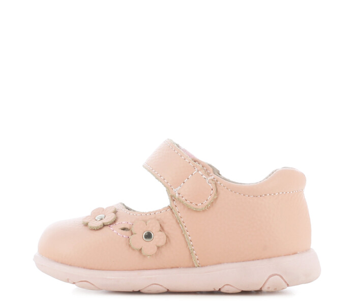 Zapatos de Niña MINI Miss Carol NEBULA con velcro y flores Rosado