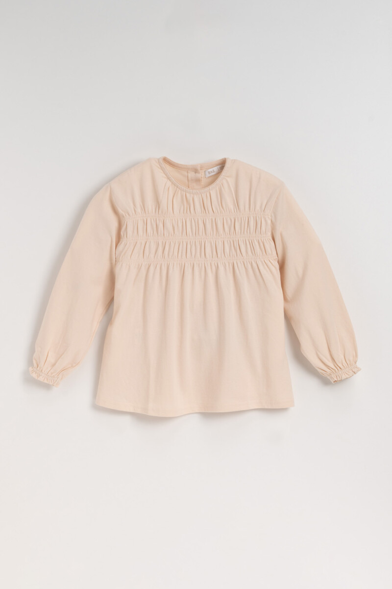 Remera manga larga corte Beige