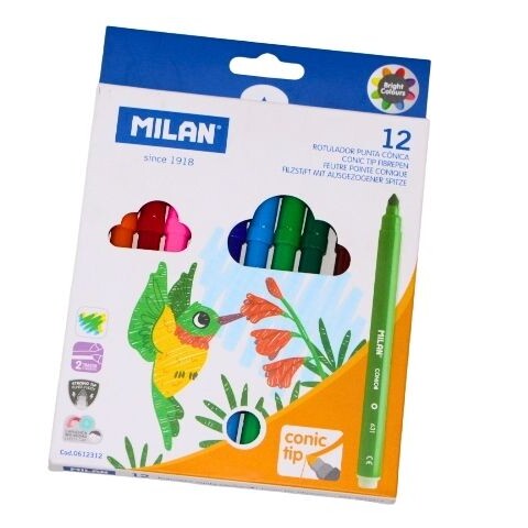 MARCADORES MILAN 12 COLORES GRUESOS MARCADORES MILAN 12 COLORES GRUESOS