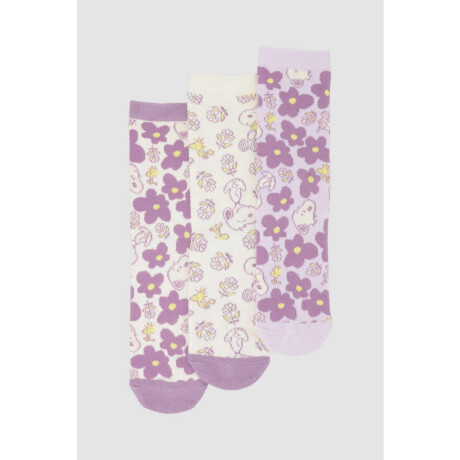 Pack x3 medias algodón infantil media caña snoopy Variante 26