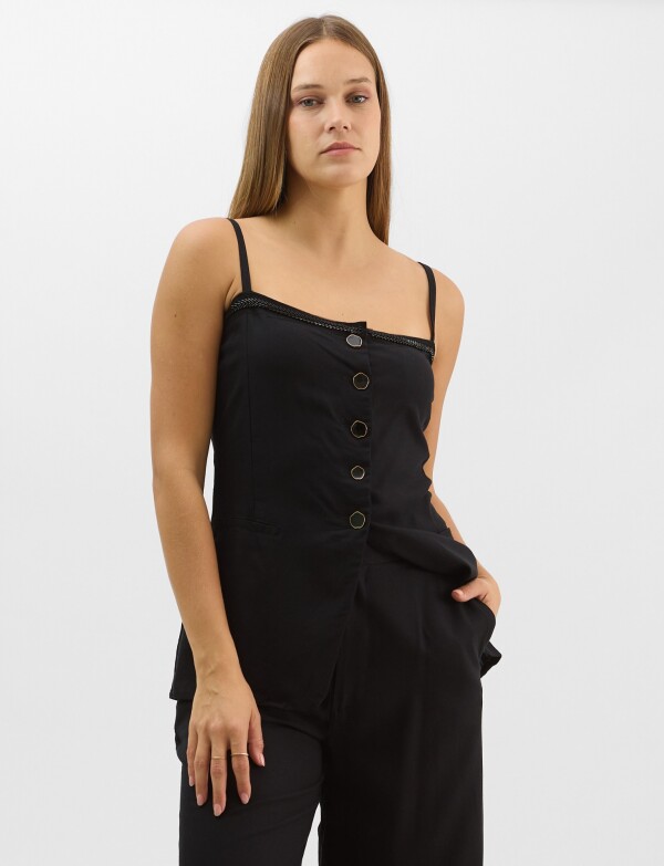 Conjunto Monocromático De Algodón & Lino NEGRO