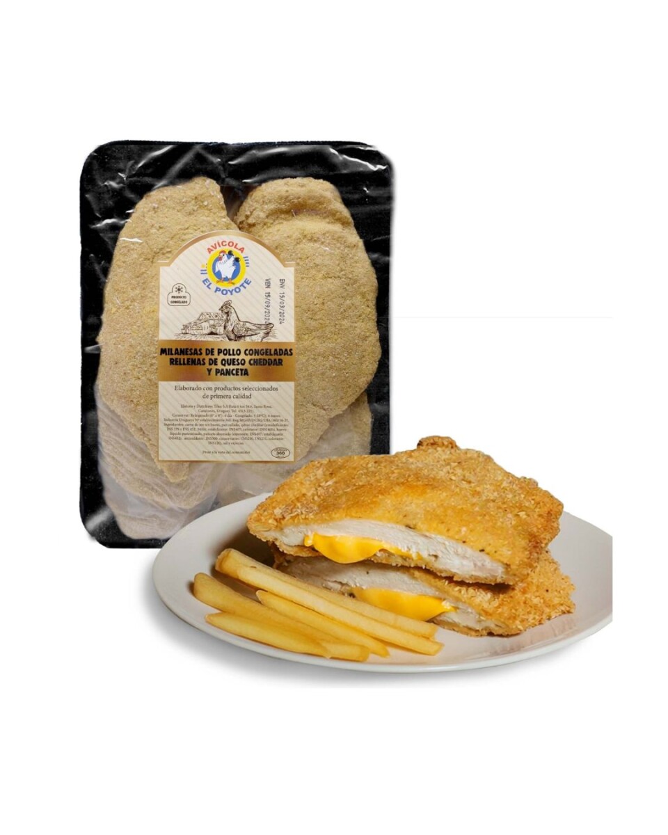 MILANESAS DE POLLO CON CHEDDAR Y PANCETA 