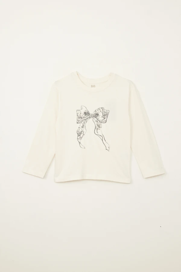 Remera bordado moña Blanco