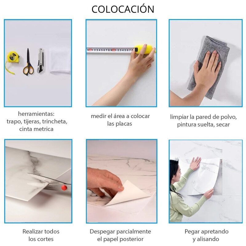 Set x30 placas autoadhesivas 30cm x 60cm x 2.2mm NEGRO VETEADO