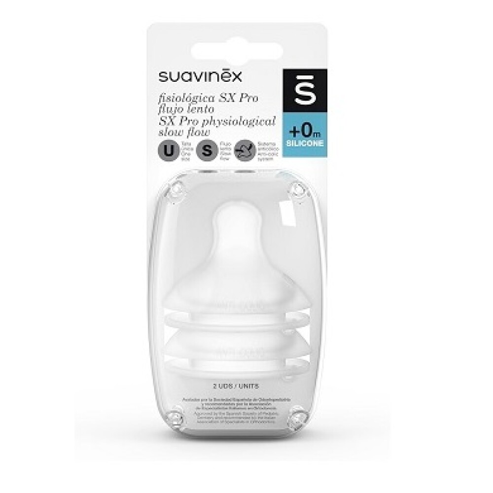 Set Tetina Fisiológica Suavinex Talle 0+ Flujo S