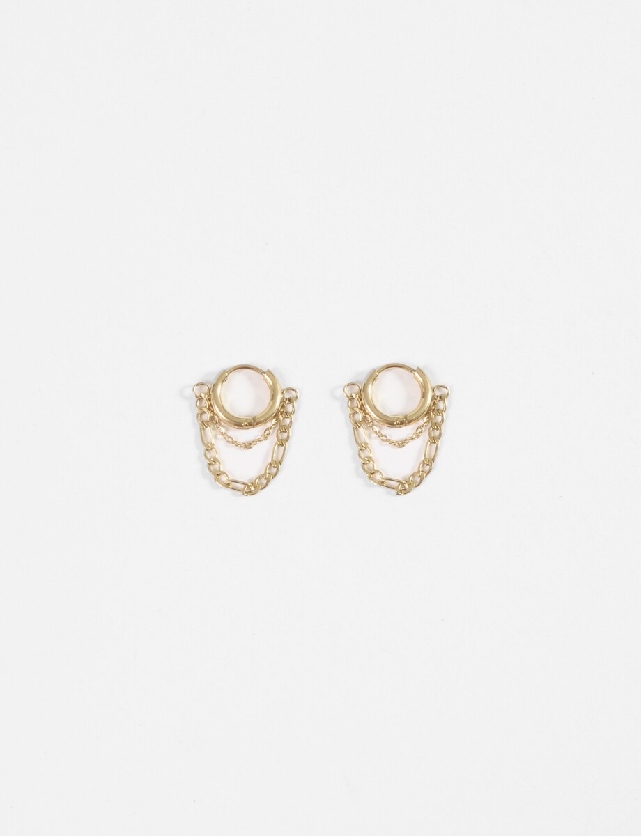 Aros acero con cadenas - dorado 