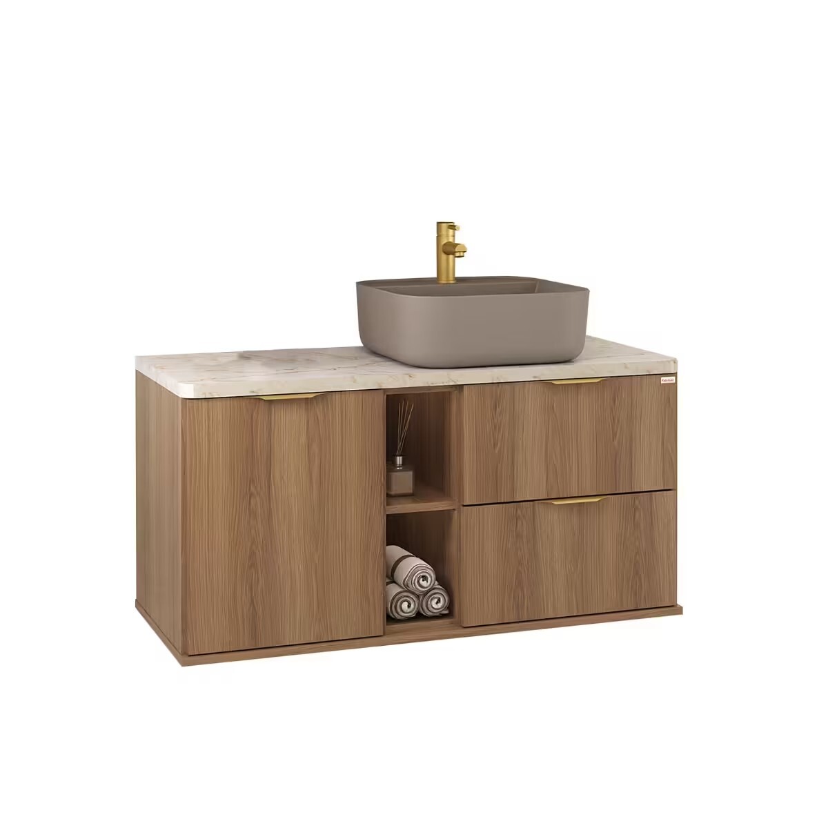 Mueble De Baño Suspendido Caroline 100 Cm Catedral Con Bacha 