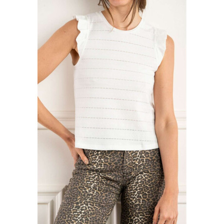 Remera Texturada Manga Tablitas Blanco