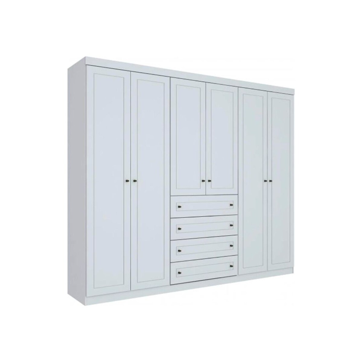 PLACARD ROPERO - 6 PUERTAS MDF-Y-MDP BLANCO AMERICANO 