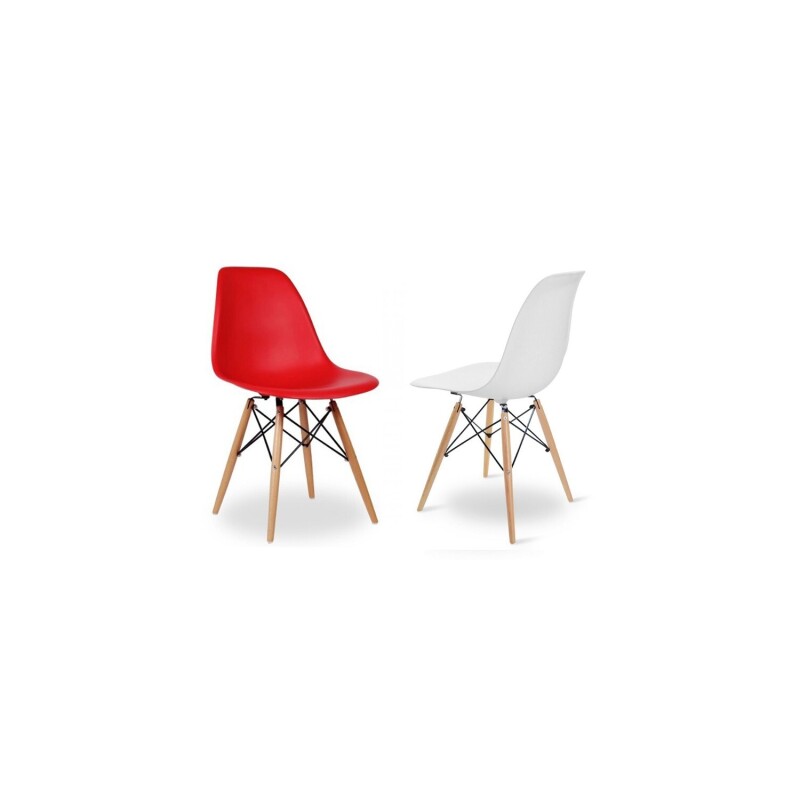 Juego de Comedor Eames Mesa Rectangular 120x80 + 4 Sillas Blanco