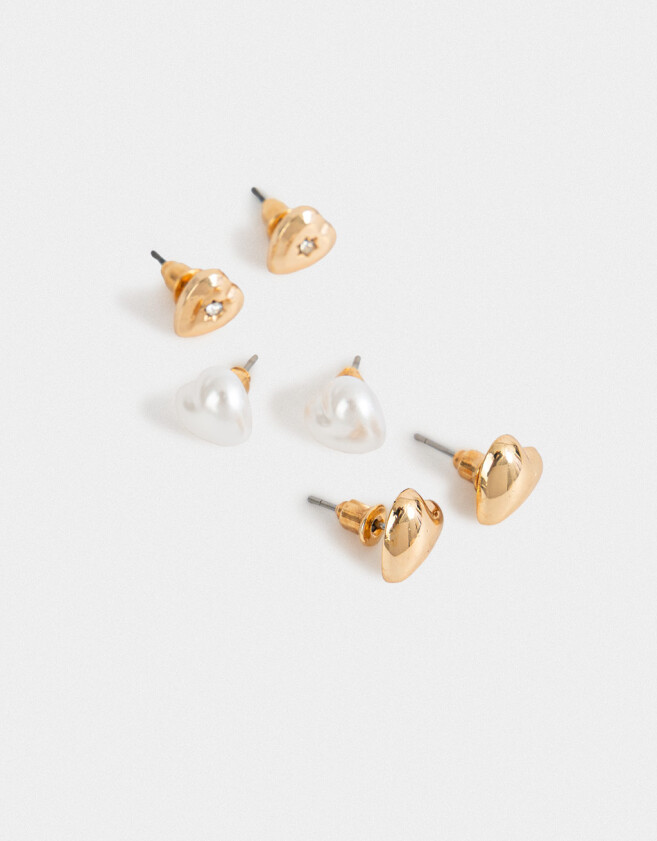 Aros Sets Con corazón Set De Aros Con Corazón - Dorado