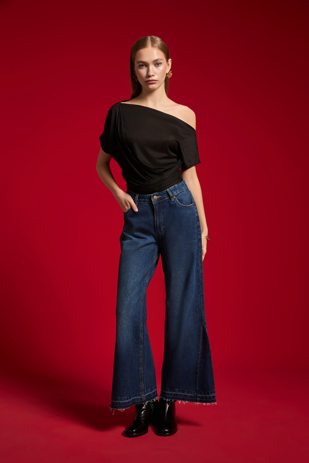 Pantalon Fantina Azul Grisaceo