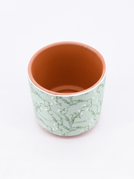 MACETA GREEN FLOWER ESTAMPADO
