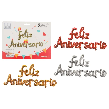 Set de globo para Helio Feliz Aniversario Set de globo para Helio Feliz Aniversario