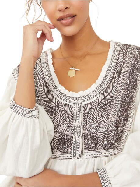 Iggie embroidered top MARFIL