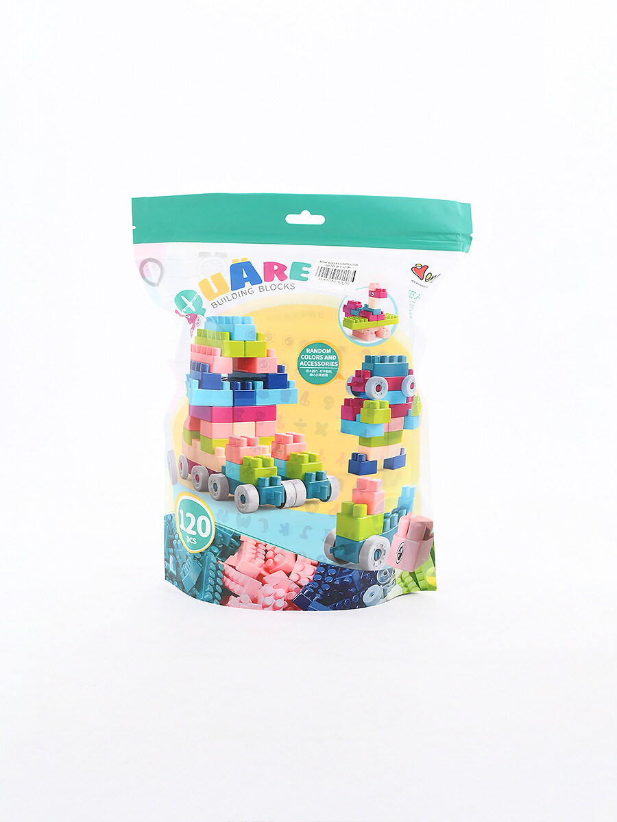 BOLSA BLOQUES CONSTRUCCIÓN 120 PIEZAS - MULTICOLOR 