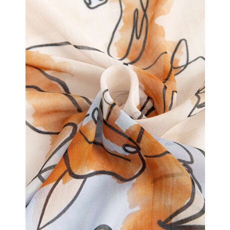 Pañuelo Con Estampado De Caballos En Acuarela Combinacion Multicolor