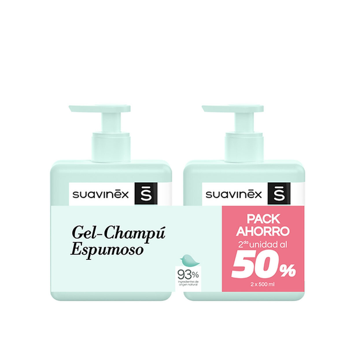 Shampoo Espumoso Bebé 500ml Pack 2 unidades Suavinex 