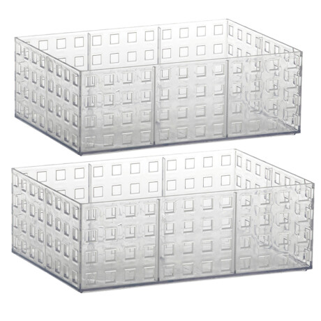 Set x2 Caja organizadora acrílico apilable M TRANSPARENTE