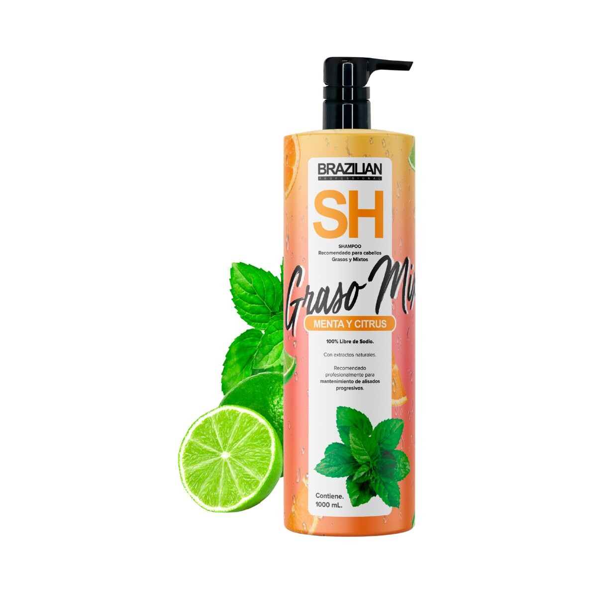 SHAMPOO BRAZILIAN 1 LT MENTA Y CITRUS 