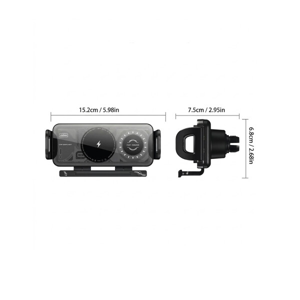 Soporte Y Cargador Magnetico Para Celular Autoajustable Electronicamente Soporte Y Cargador Magnetico Para Celular Autoajustable Electronicamente