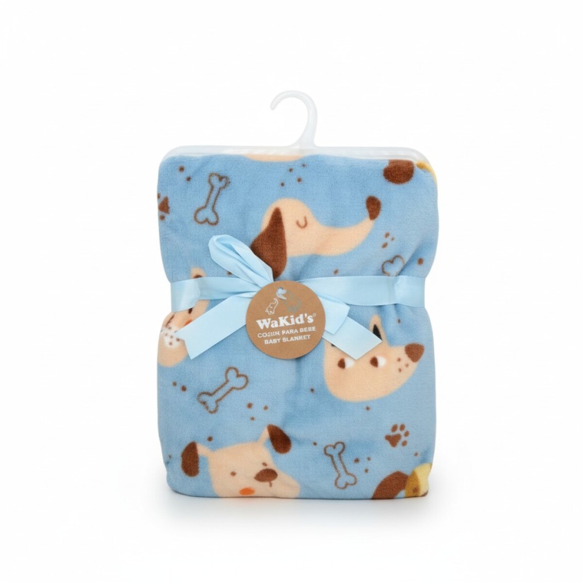 Manta fleece WAKIDS - Celeste perritos 