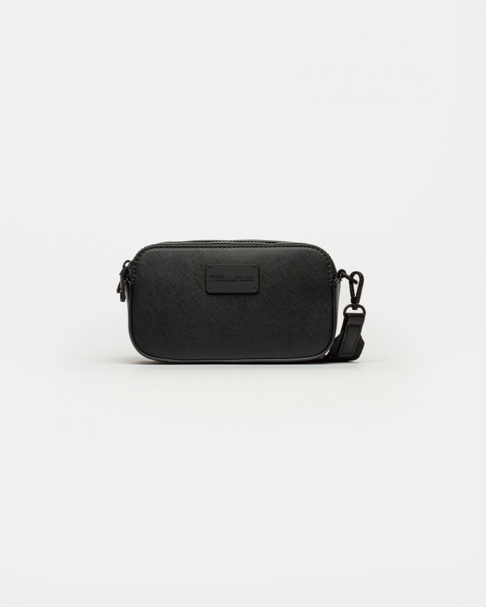 Bandolera Penny En Efecto Cuero Zaffiano Negro