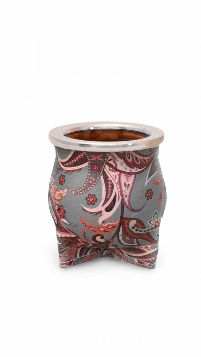 MATE DE CERÁMICA CHICO DELTA - FLOREADO PERSA FUCSIA 