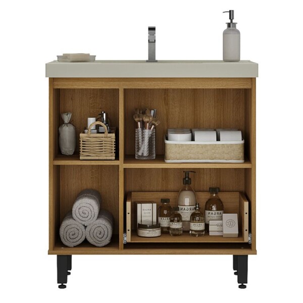 MUEBLE DE BAÑO 80 CM CON MESADA - MIEL/ARENA MUEBLE DE BAÑO 80 CM CON MESADA - MIEL/ARENA