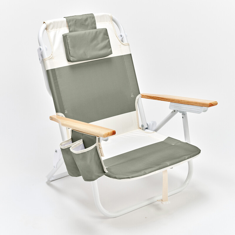 S61DBCA Reposera Playa Reclinable Mochila Sunnylife Seagrass Sage Block