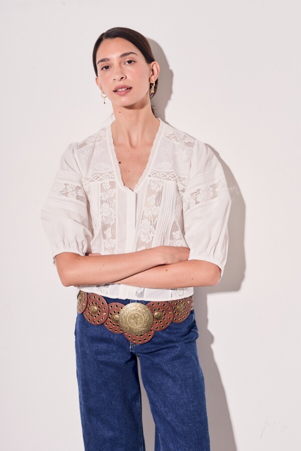 Blusa Boho Nacar
