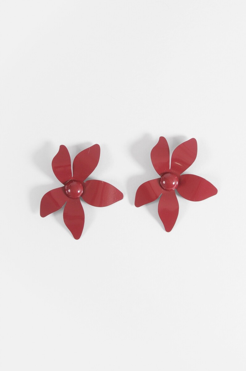 Caravanas acrilico flower - bordo 