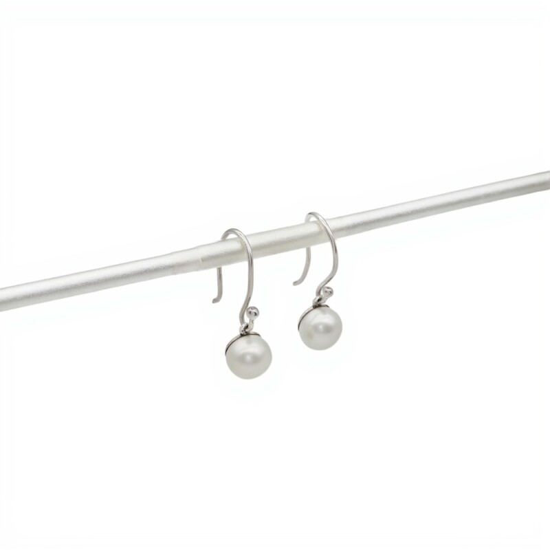 Caravanas Colgantes Perlas españolas-Plata 925-Con Perla-CA3210 conperla