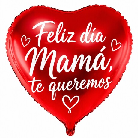 Globo helio con mensaje personalizad corazon rojo metalizado