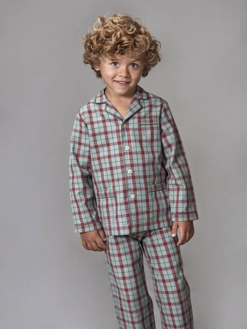 Pijama Verde De Cuadros Verde Viejo Claro