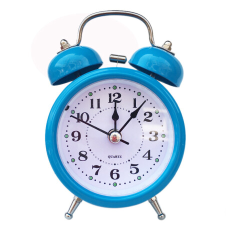 Reloj Despertador Clásico Chico Celeste