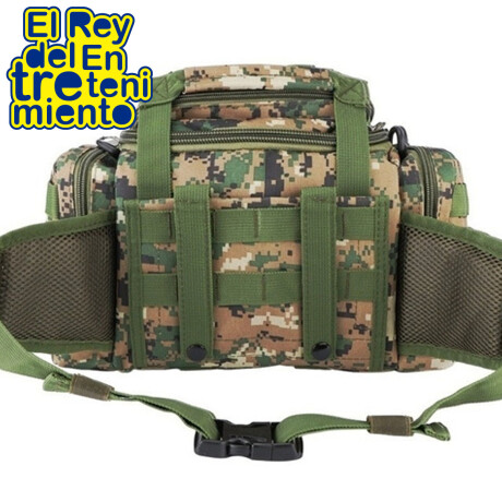 Mochila Riñonera Táctica Profesional Camping Pesca Camuflado Verde