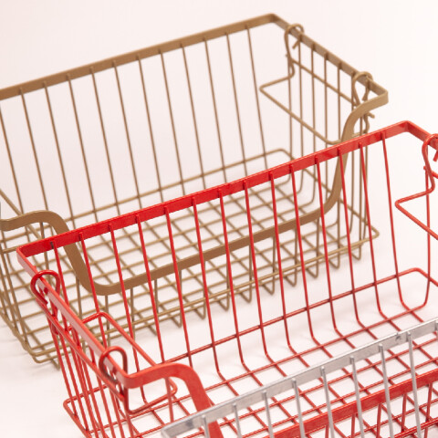 Canasto organizador de metal Osaka verde